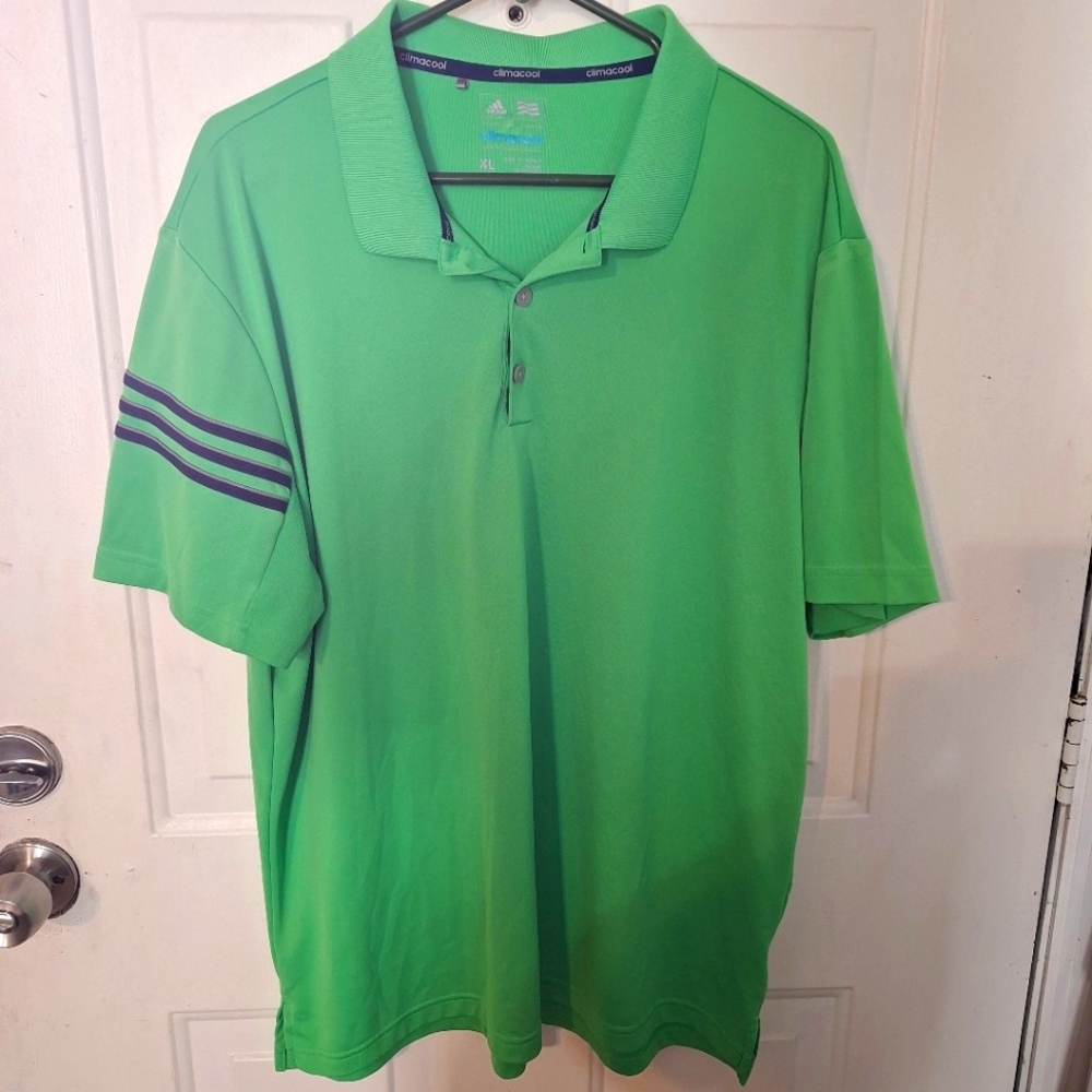 Adidas Climacool Polo Shirt~Golf~Sports~XL~Green~Tennis~Sweat-Wicking